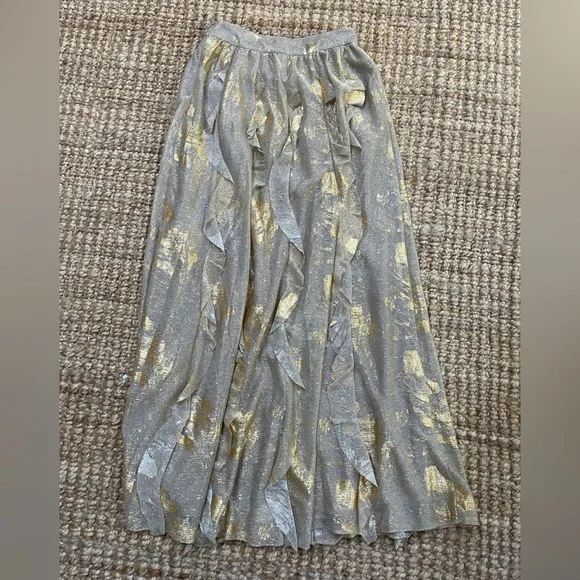 Anthropologie Moulinette Soeurs Gold Fallen Star Maxi Skirt size 2 🌟 - Picture 7 of 9